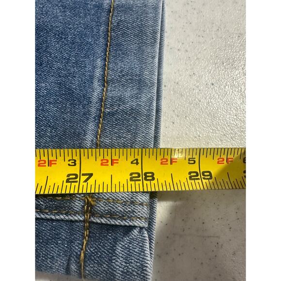 NEW Women's M Casual Stretch Adjustable Denim Bib Overalls Jeans Pants Button - Picture 7 of 7